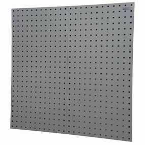 2-LocBoard® 18"W x 9/16"D x 36"H, 18G Steel Sq. Hole Pegbrds w/30pc LocHook® & Bin Assort - Gray