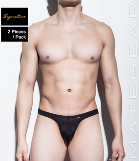 2pc/Pack Sexy Men's Underwear Signature Ultra Thongs - Kyo Ha (Ultra Thin Nylon Series / V Front / Tapered Sides)