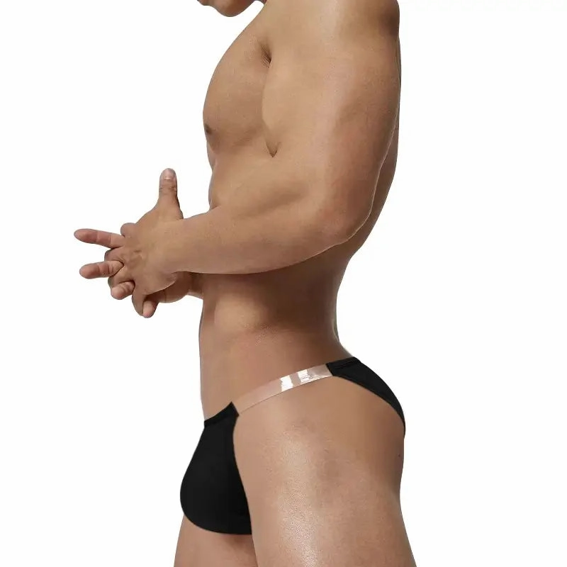 Adannu Men's U-Shaped Low Waist Bikini Briefs – Modal Fabric & Transparent Waistband for Stylish Comfort