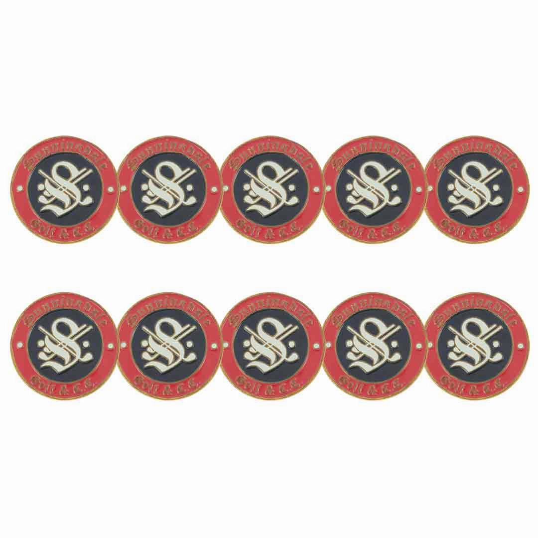 ahead - Sunningdale Golf & Country Club Ball Markers (BM4R SUN 2 - BLKREDGRY)