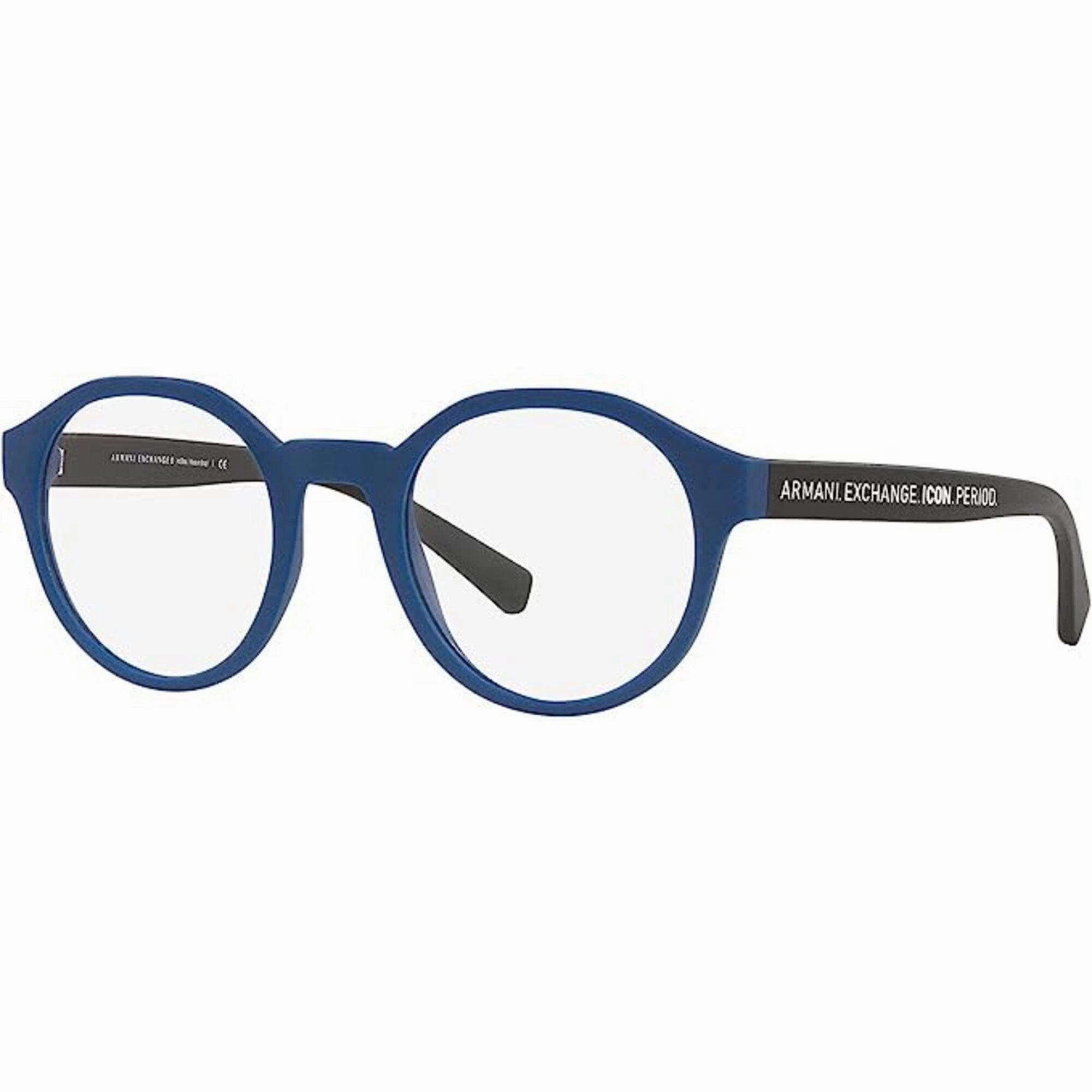 Armani Exchange Men's Eyeglasses - Matte Blue Round Full-Rim Frame | 0AX3085 8168