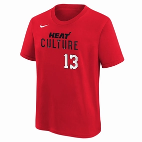 Bam Adebayo Nike HEAT Culture: Blood Red Name & Number Youth Tee