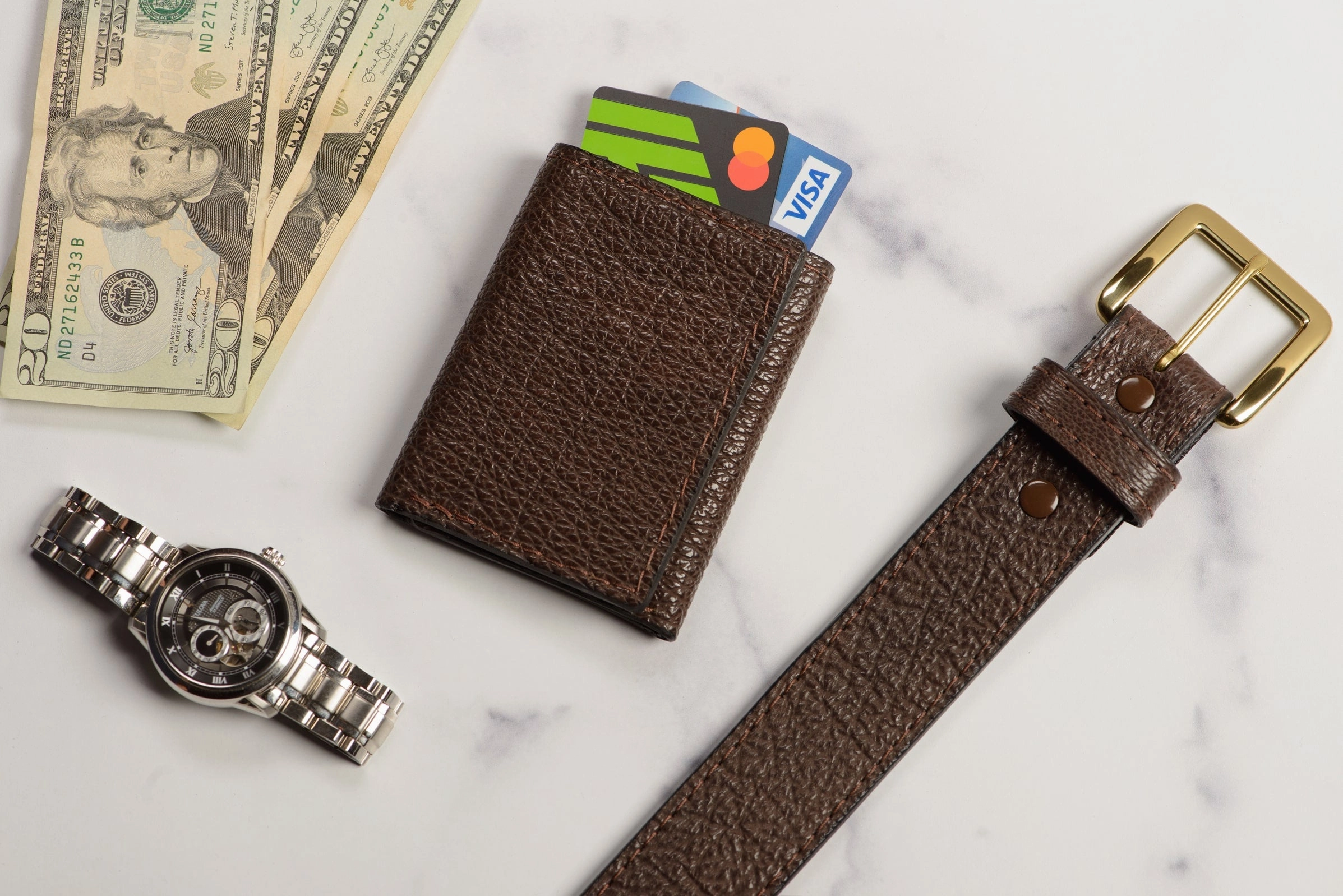 Brown Shark Trifold Wallet