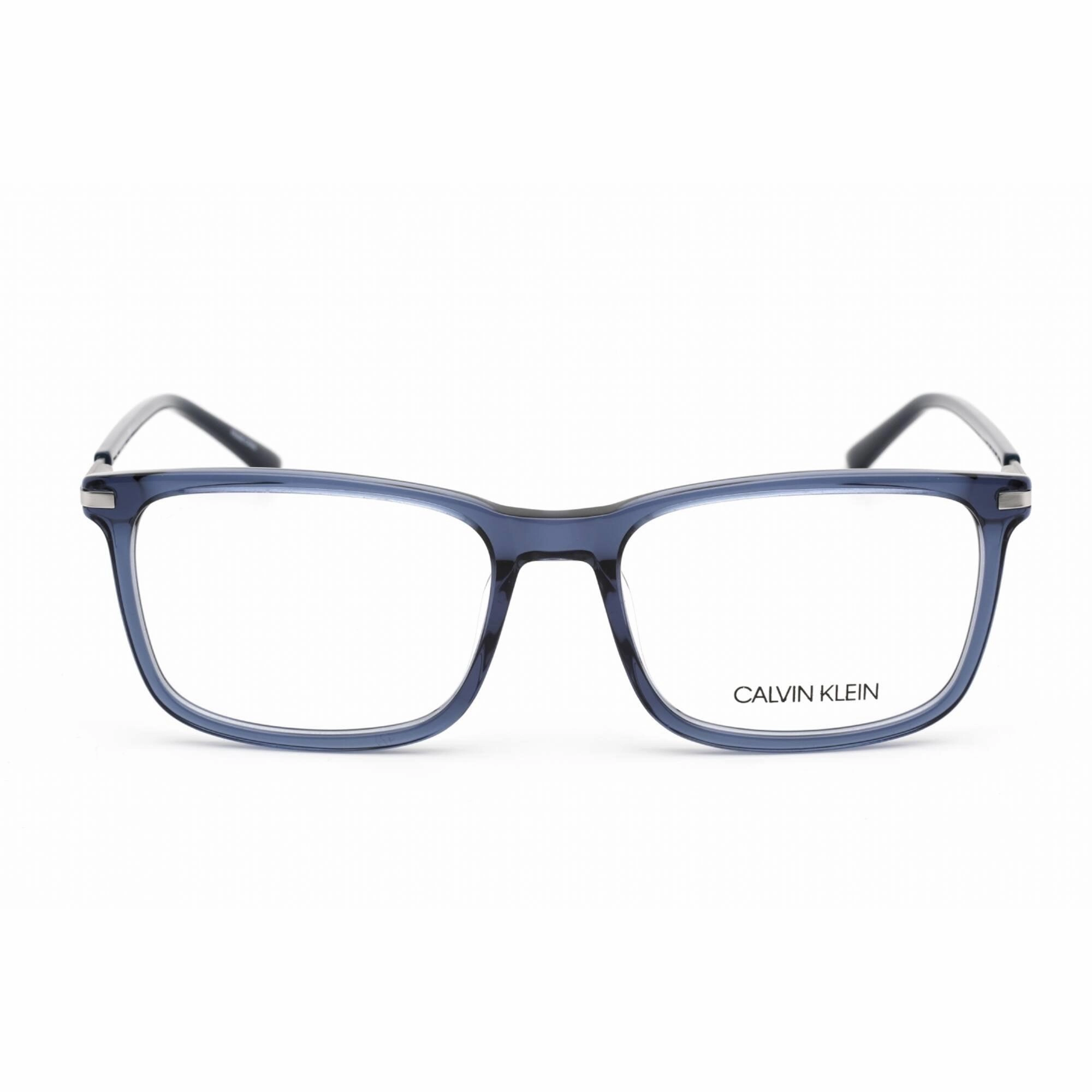 Calvin Klein Men's Eyeglasses - Crystal/Navy Plastic Rectangular Frame | CK20510 410