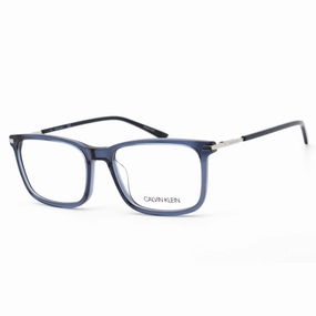 Calvin Klein Men's Eyeglasses - Crystal/Navy Plastic Rectangular Frame | CK20510 410