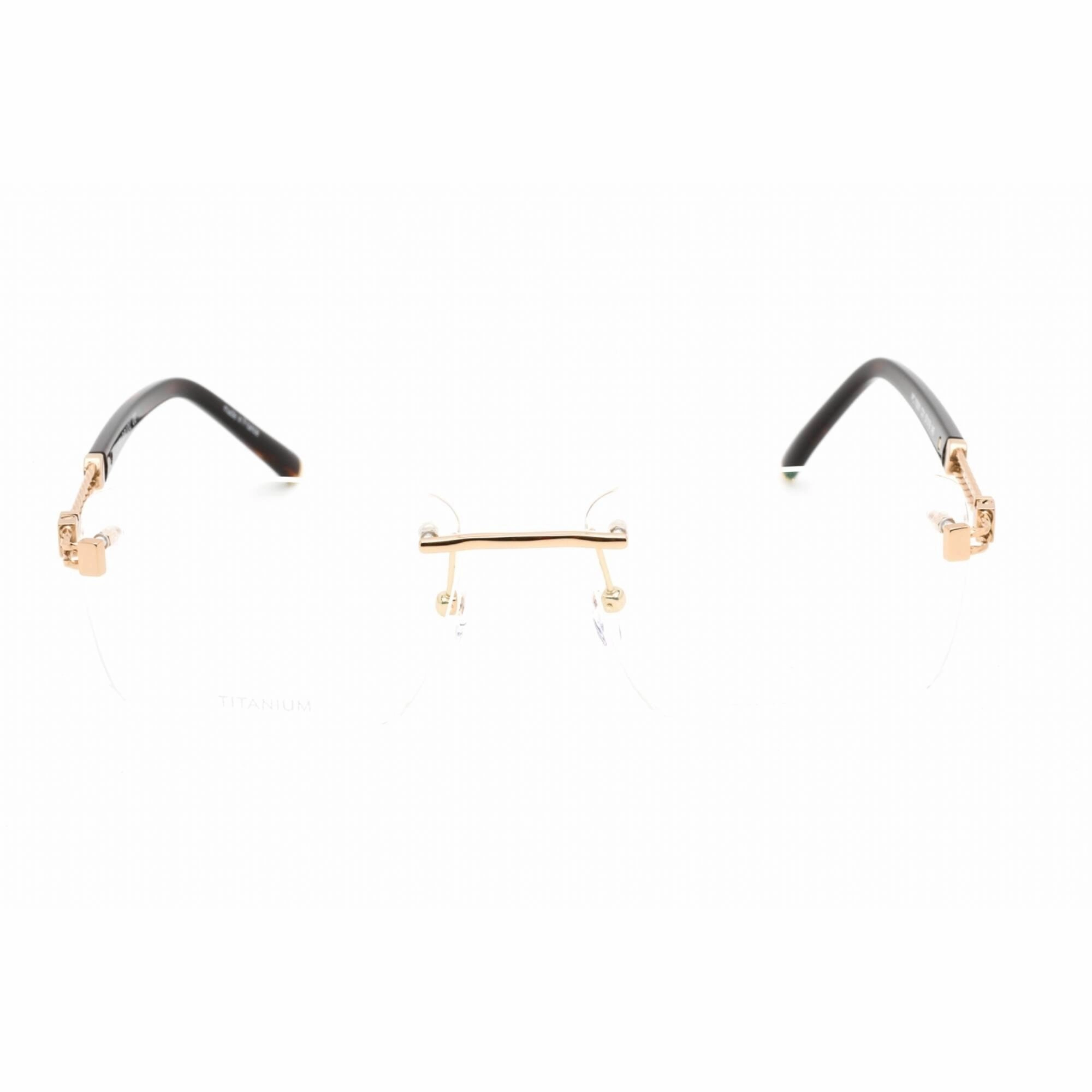 Charriol Men's Eyeglasses - Clear Lens Shiny Gold Metal Square Frame | PC75091 C01