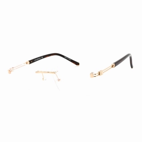 Charriol Men's Eyeglasses - Clear Lens Shiny Gold Metal Square Frame | PC75091 C01