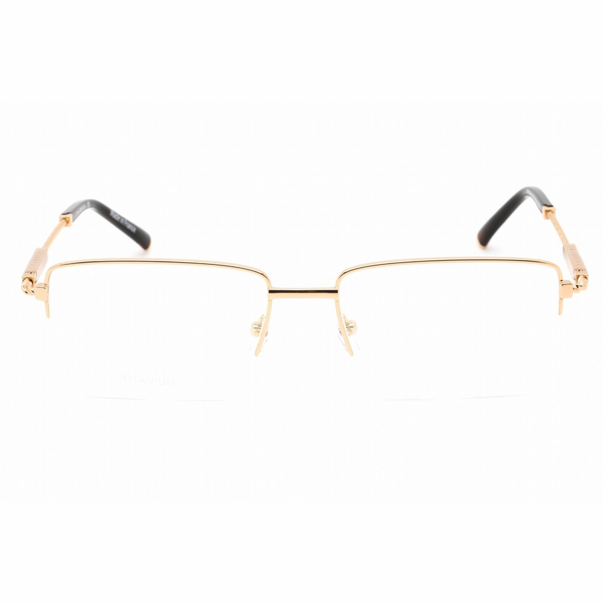Charriol Men's Eyeglasses - Half Rim Shiny Gold Rectangular Titanium | PC75102 C01