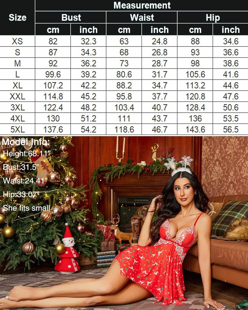 Christmas Front Closure Babydoll