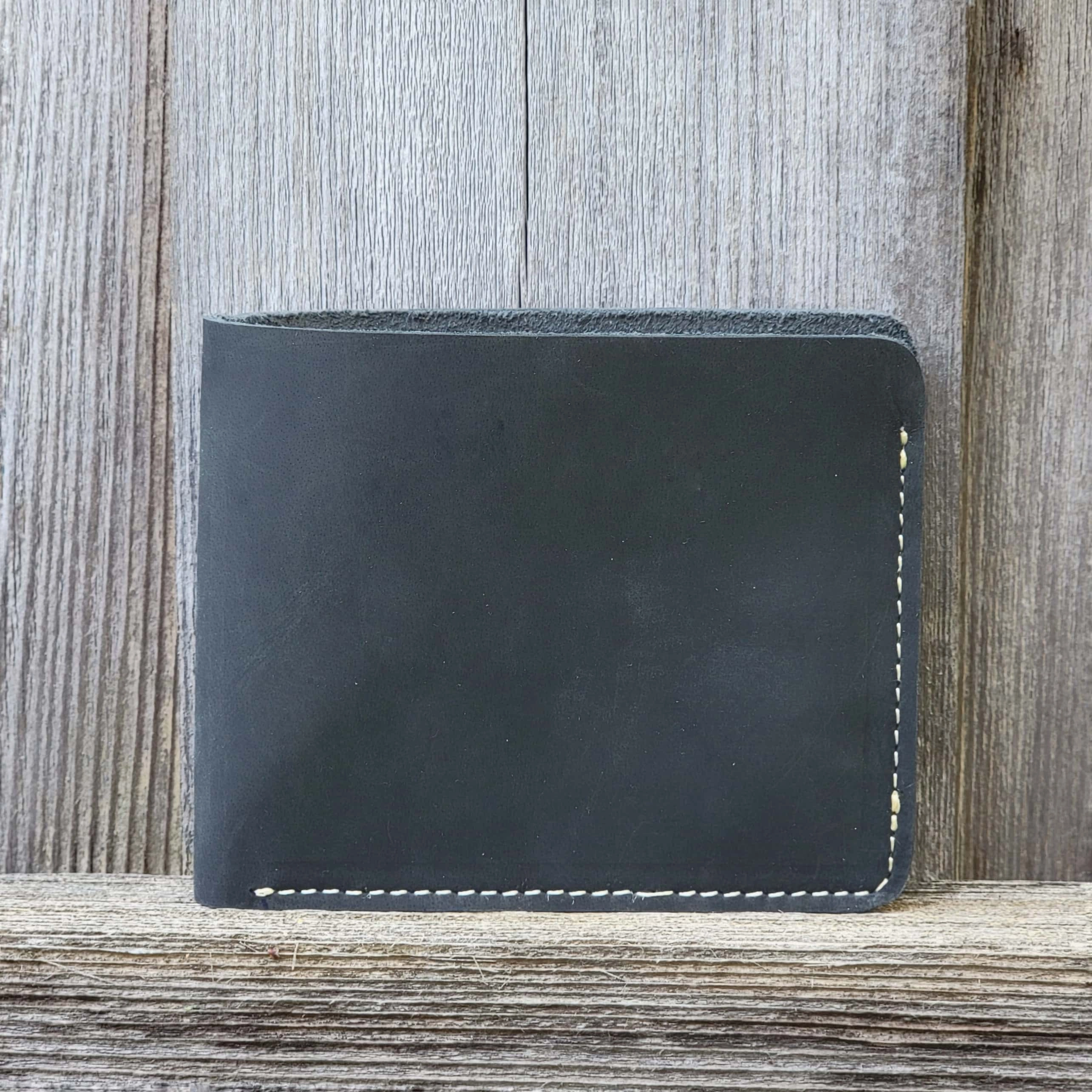 Cognac Full Grain Leather Wallet with Coin Pouch