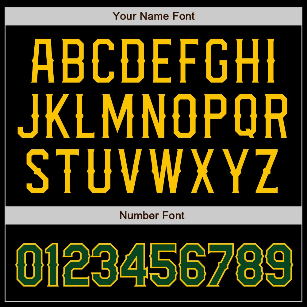 Custom Black Green-Gold Authentic Baseball Jersey
