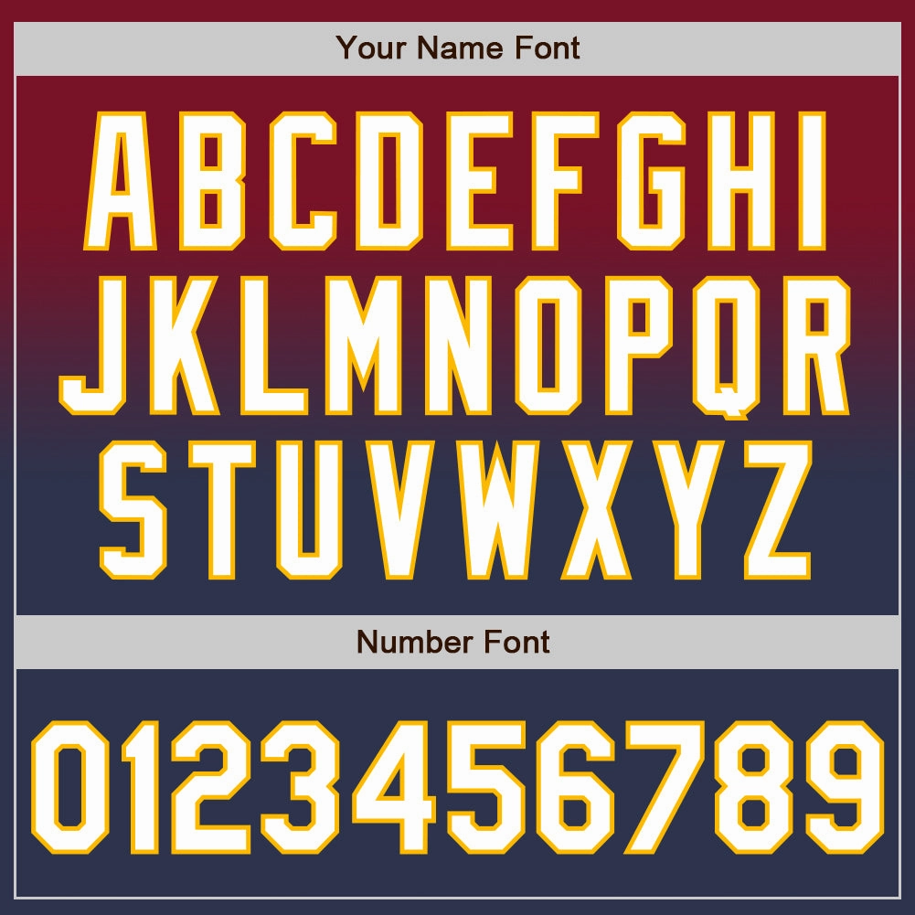 Custom Crimson Navy-Gold Authentic Fade Fashion Baseball Jersey