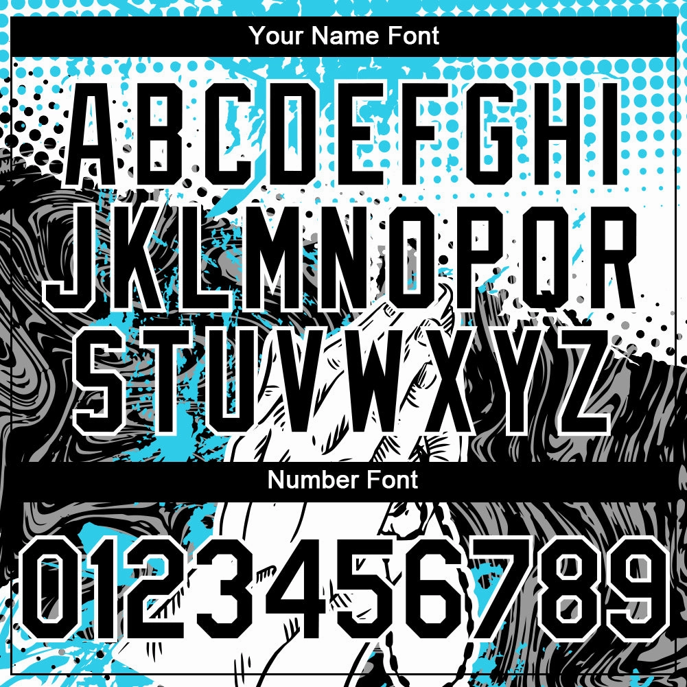 Custom Light Blue Black-White 3D Pattern Design Religion Jesus Christ Authentic Baseball Jersey