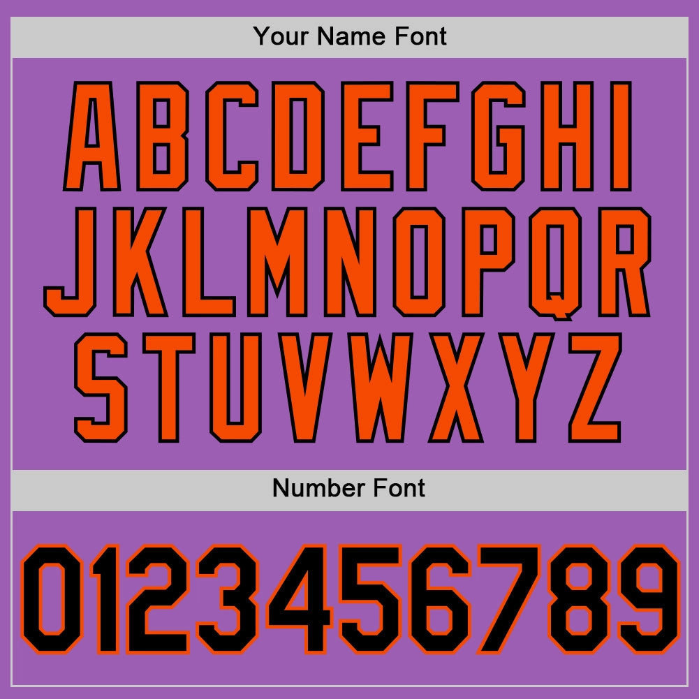 Custom Medium Purple Black-Orange Authentic Baseball Jersey