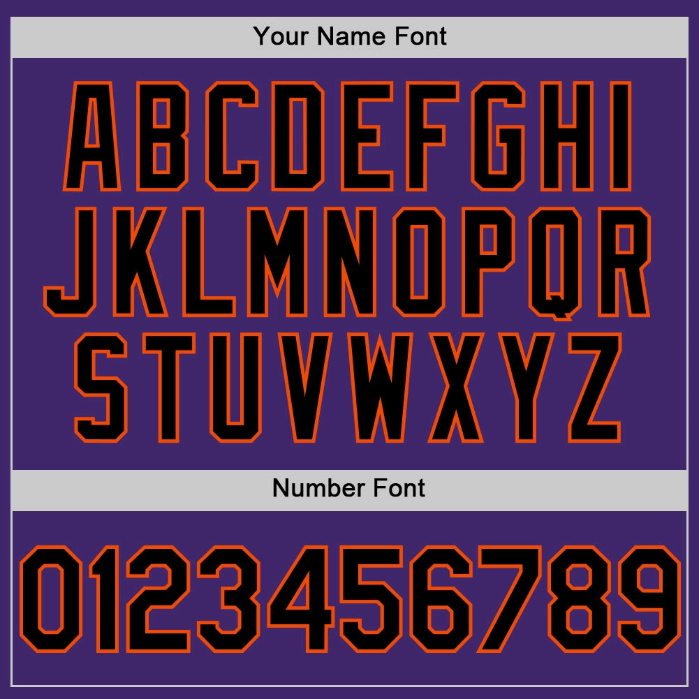 Custom Purple Black-Orange Line Authentic Baseball Jersey