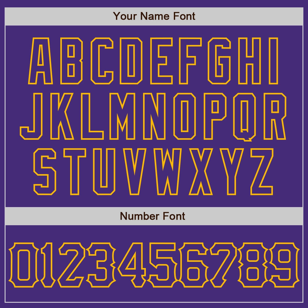 Custom Purple Gold 3D Pattern Design Curve Lines Authentic Baseball Jersey