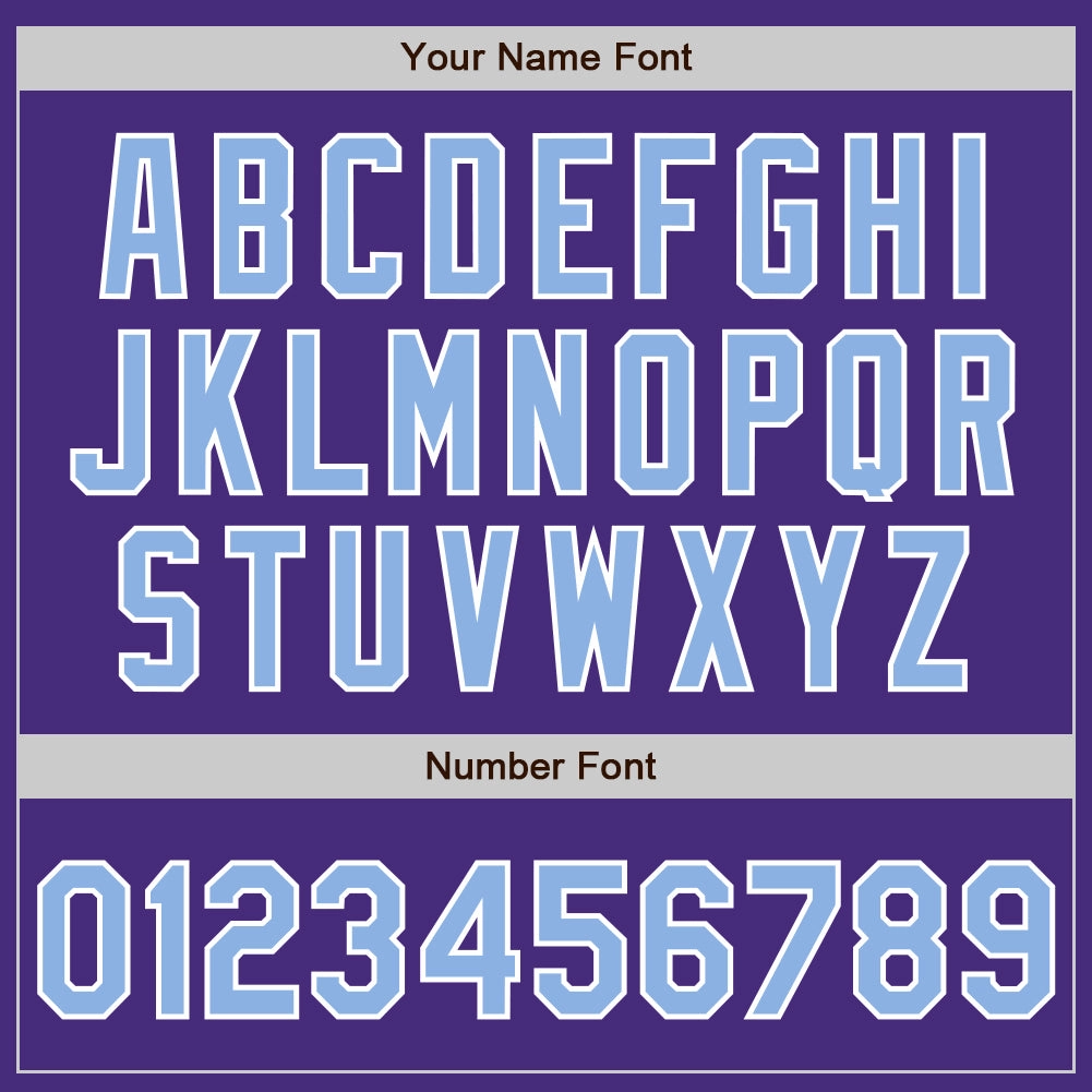Custom Purple Light Blue-White Authentic Baseball Jersey