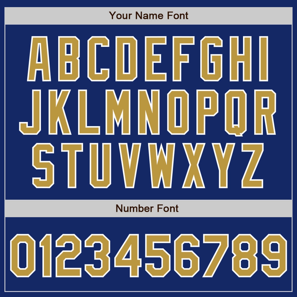 Custom Royal Old Gold-White Authentic Two Tone Baseball Jersey