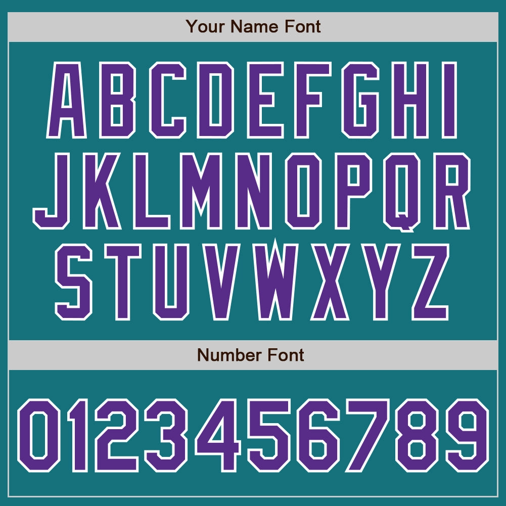 Custom Teal Purple-Gray Authentic Split Fashion Baseball Jersey
