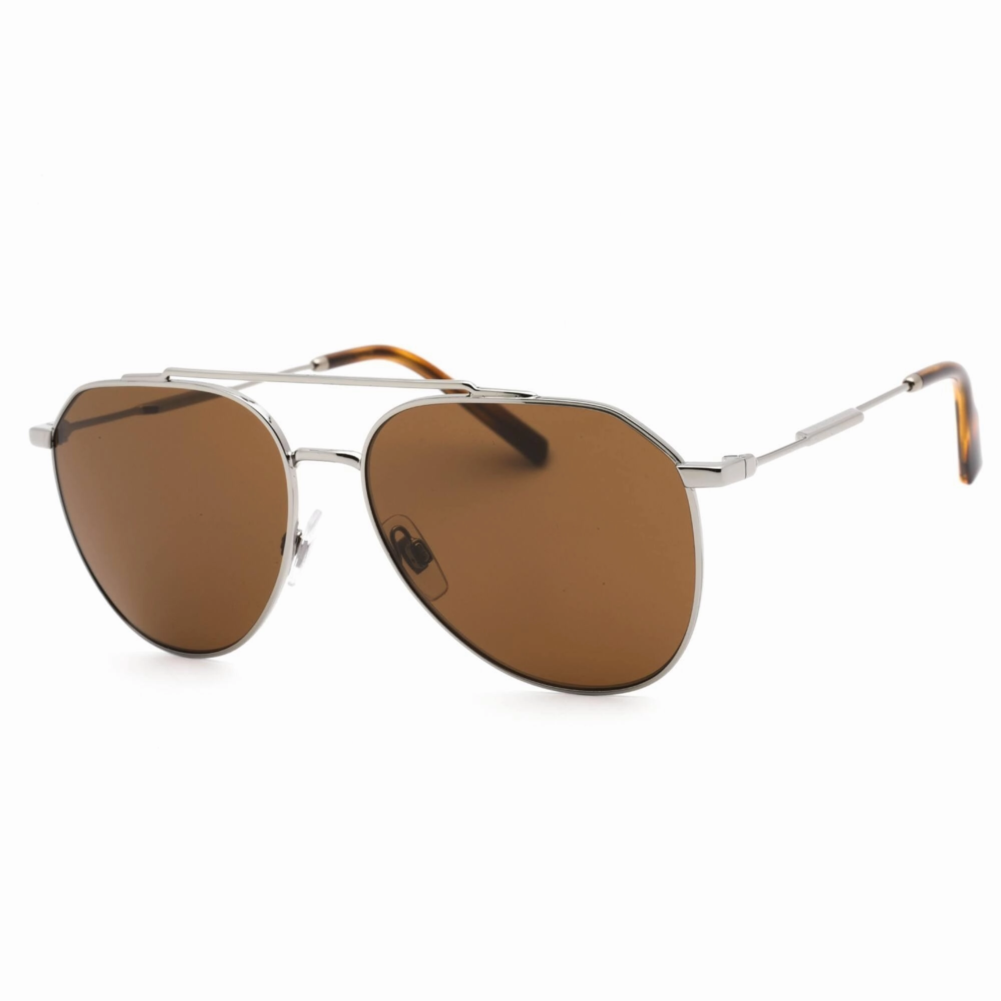 Dolce & Gabbana Men's Sunglasses - Gunmetal Aviator Frame Brown Lens | 0DG2296 04/73