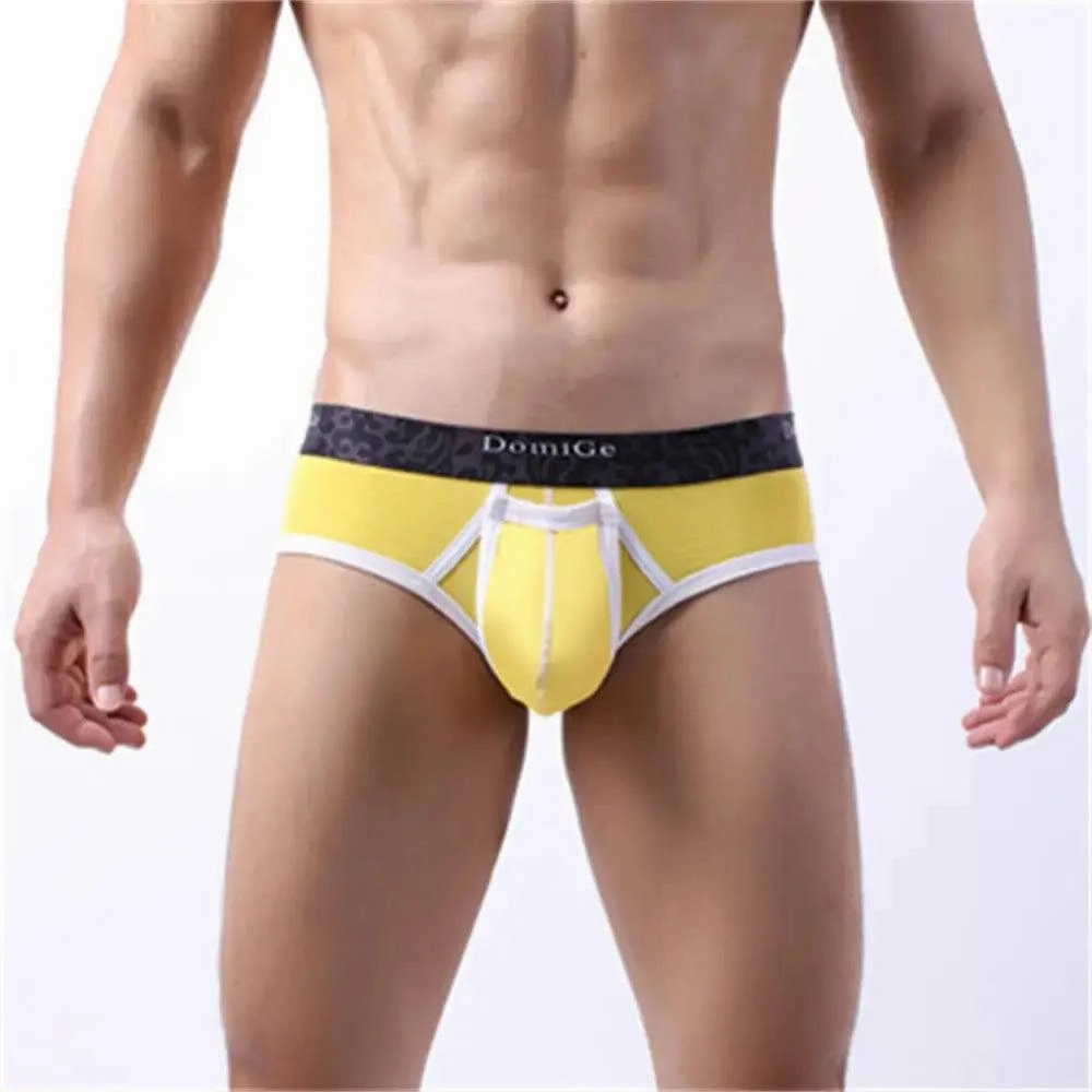 DomiGe Men's Cotton Stretch Briefs with Dual Pouch Underwear