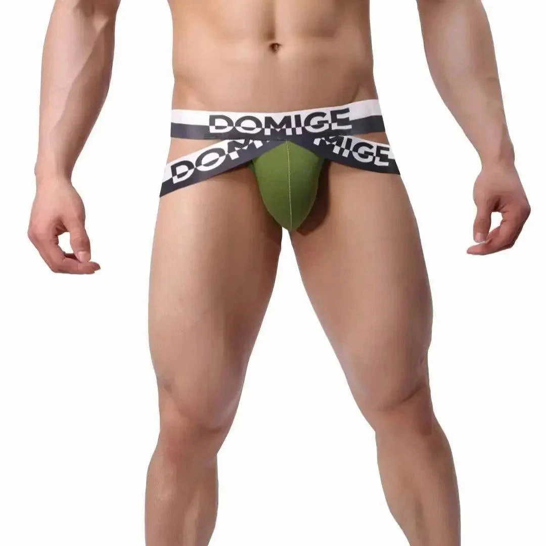 DomiGe Men's PI Jock Straps Cotton "π" Design Sexy Thongs for Men