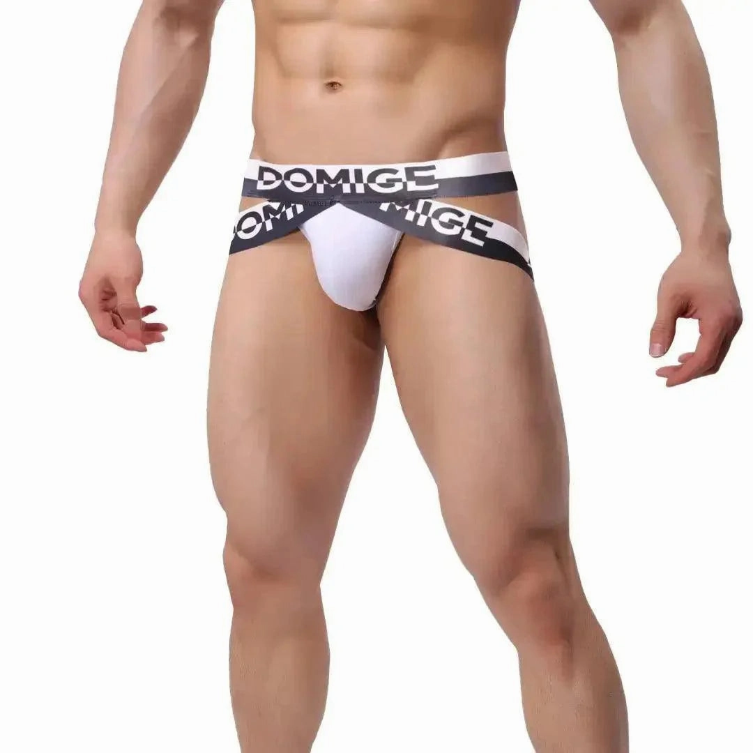 DomiGe Men's PI Jock Straps Cotton "π" Design Sexy Thongs for Men