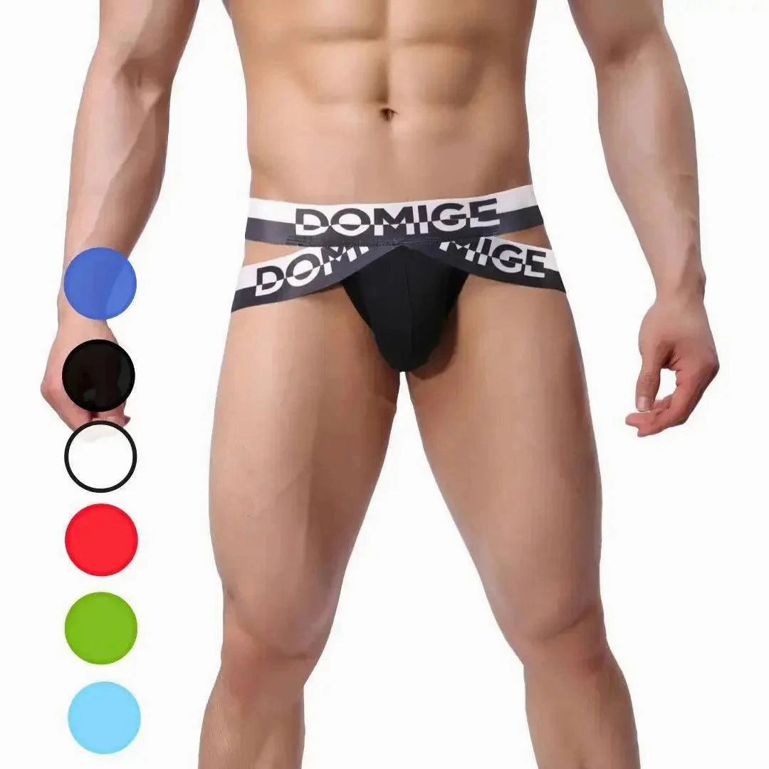 DomiGe Men's PI Jock Straps Cotton "π" Design Sexy Thongs for Men