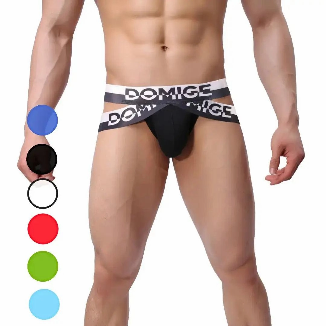 DomiGe Men's π Jock Straps Underwear Waistband Bold Male Thongs