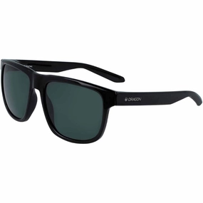 Dragon Men's Sunglasses - Shiny Black Full Rim Square Frame | DR SESH LL POLAR 1