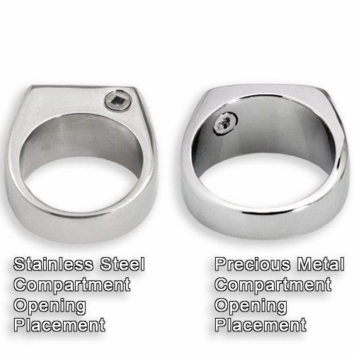 Enduring Rectangle Personalized Fingerprint Memorial Ring