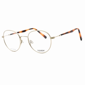 Flexon Men's Eyeglasses - Gold Full Rim Round Frame Clear Lens | FLEXON H6010 710
