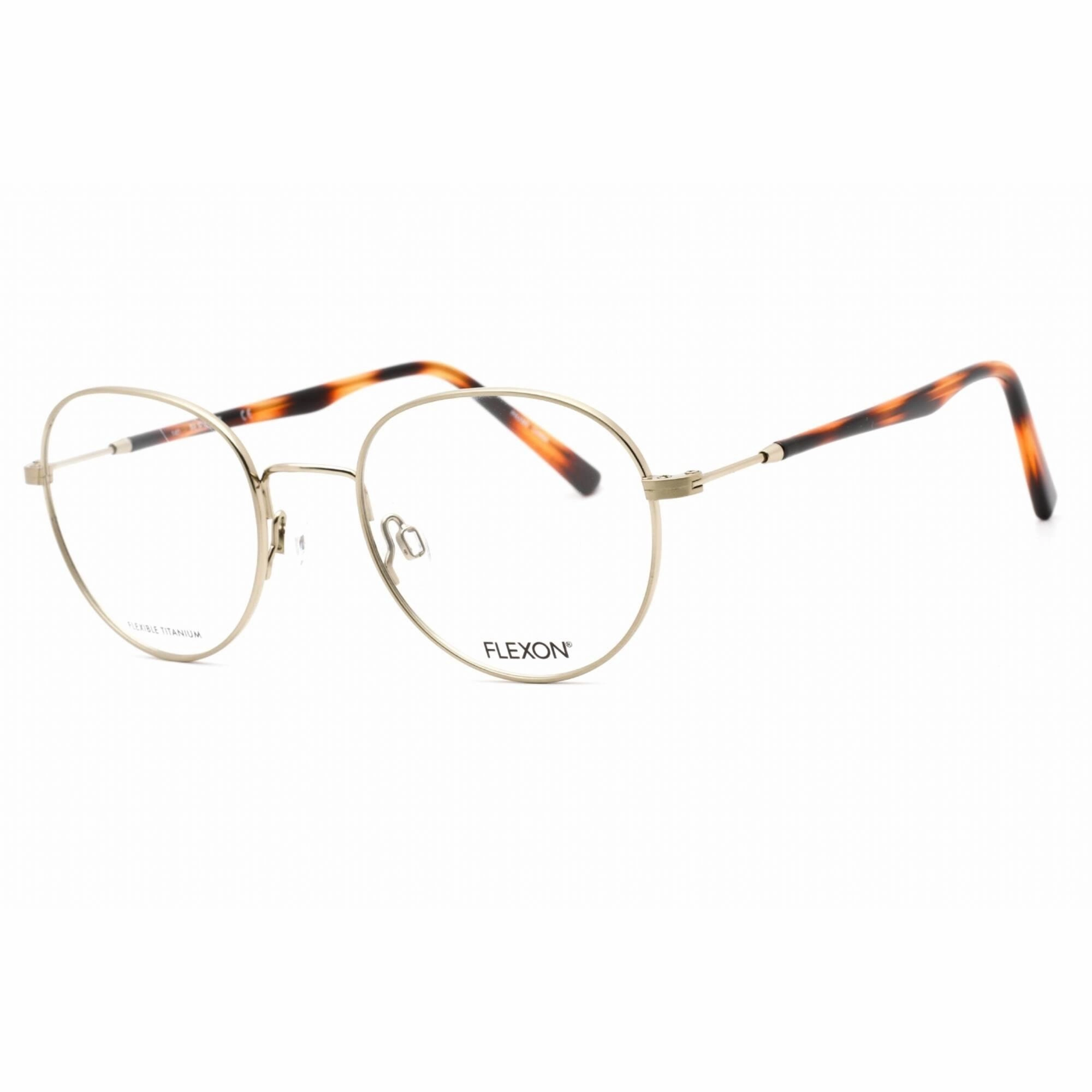 Flexon Men's Eyeglasses - Gold Full Rim Round Frame Clear Lens | FLEXON H6010 710