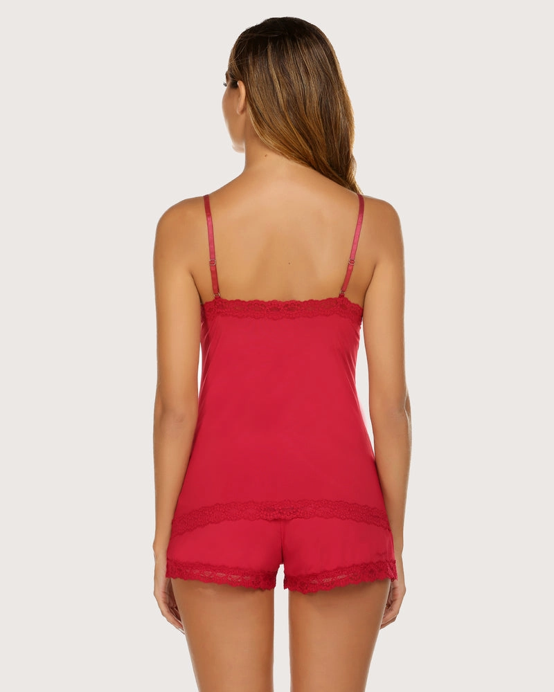 Floral Trim Cami Pajama Set