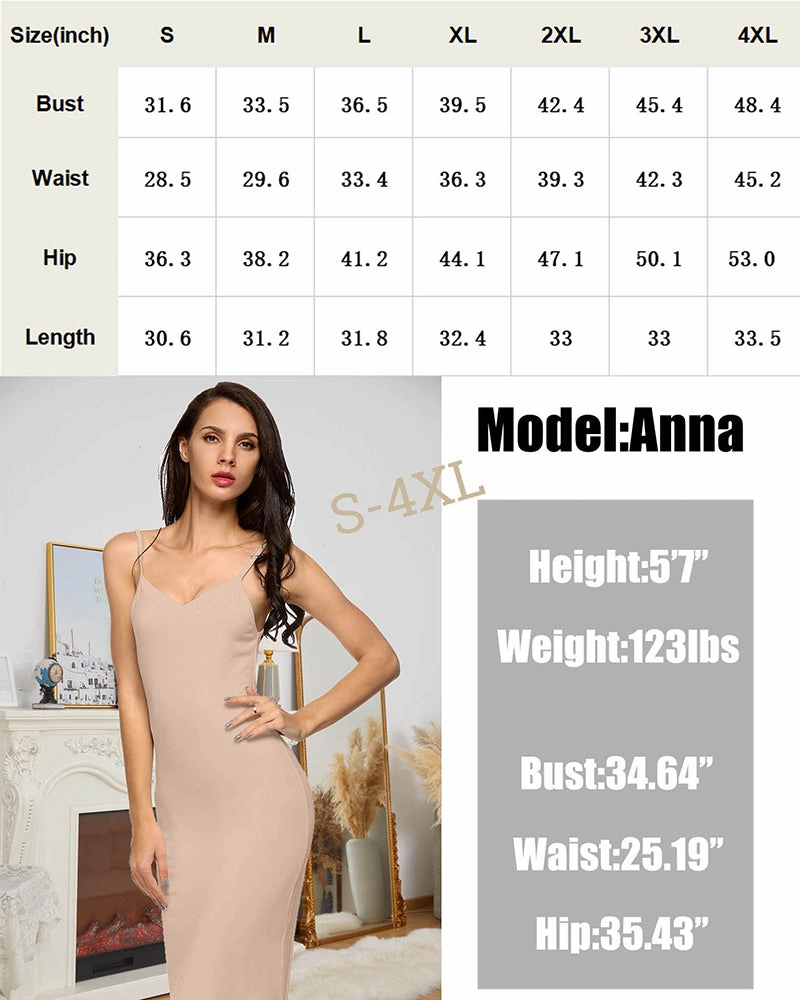 Full Slips Nightgown V Neck Dress