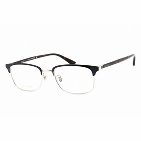 Gucci Men's Eyeglasses - Blue Havana Acetate Rectangular Full Rim Frame | GG0131O 003