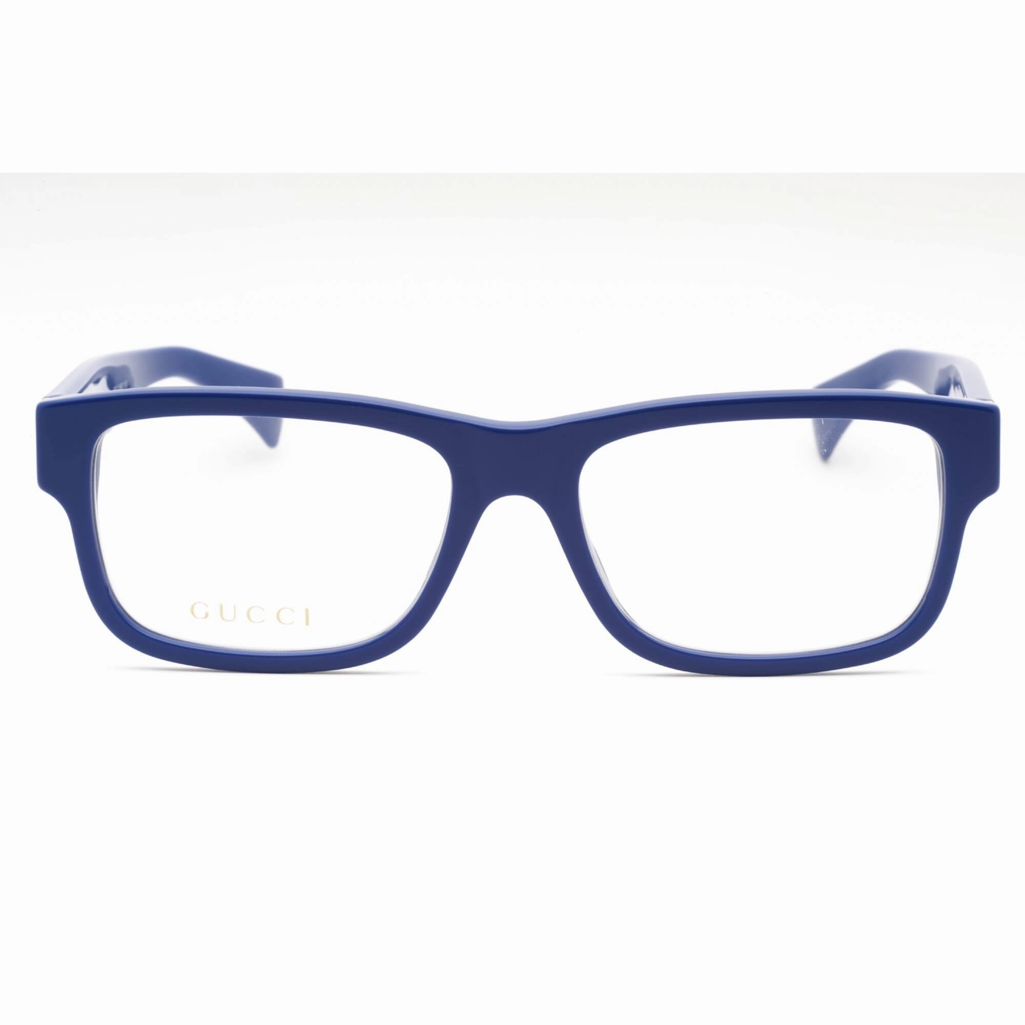 Gucci Men's Eyeglasses - Blue Plastic Rectangular Shape Full Rim Frame | GG1141O 002
