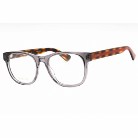Gucci Men's Eyeglasses - Grey Havana Acetate Square Frame Clear Lens | GG0004ON 004