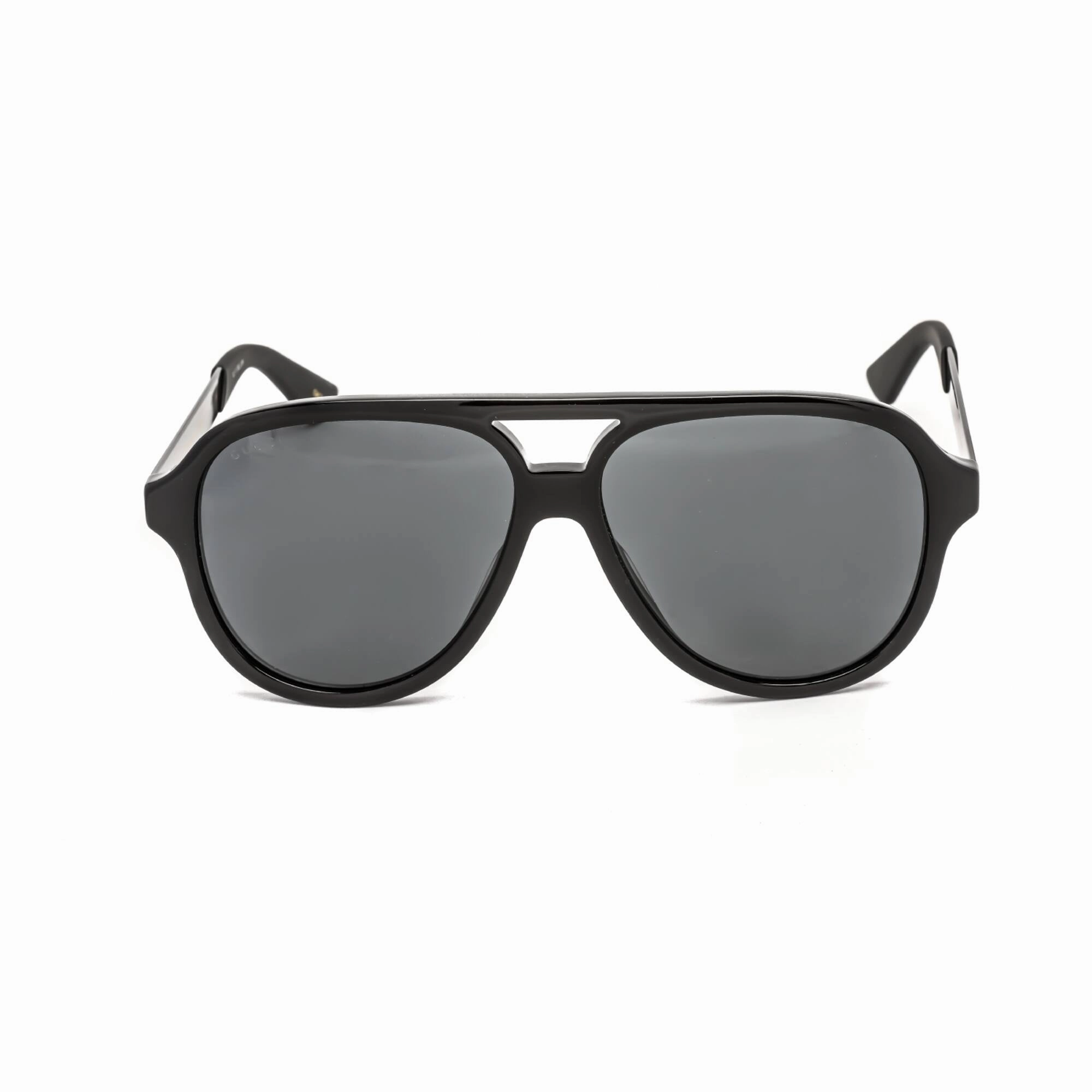 Gucci Men's Sunglasses - Black Plastic Aviator Full Rim Frame | GG0688S 001