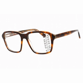 Guess Men's Eyeglasses - Dark Havana Plastic Full Rim Square Frame | GU50073 052