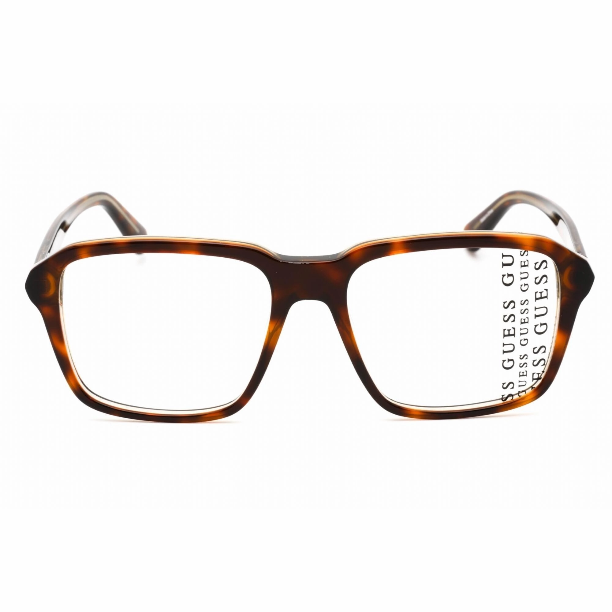 Guess Men's Eyeglasses - Dark Havana Plastic Full Rim Square Frame | GU50073 052