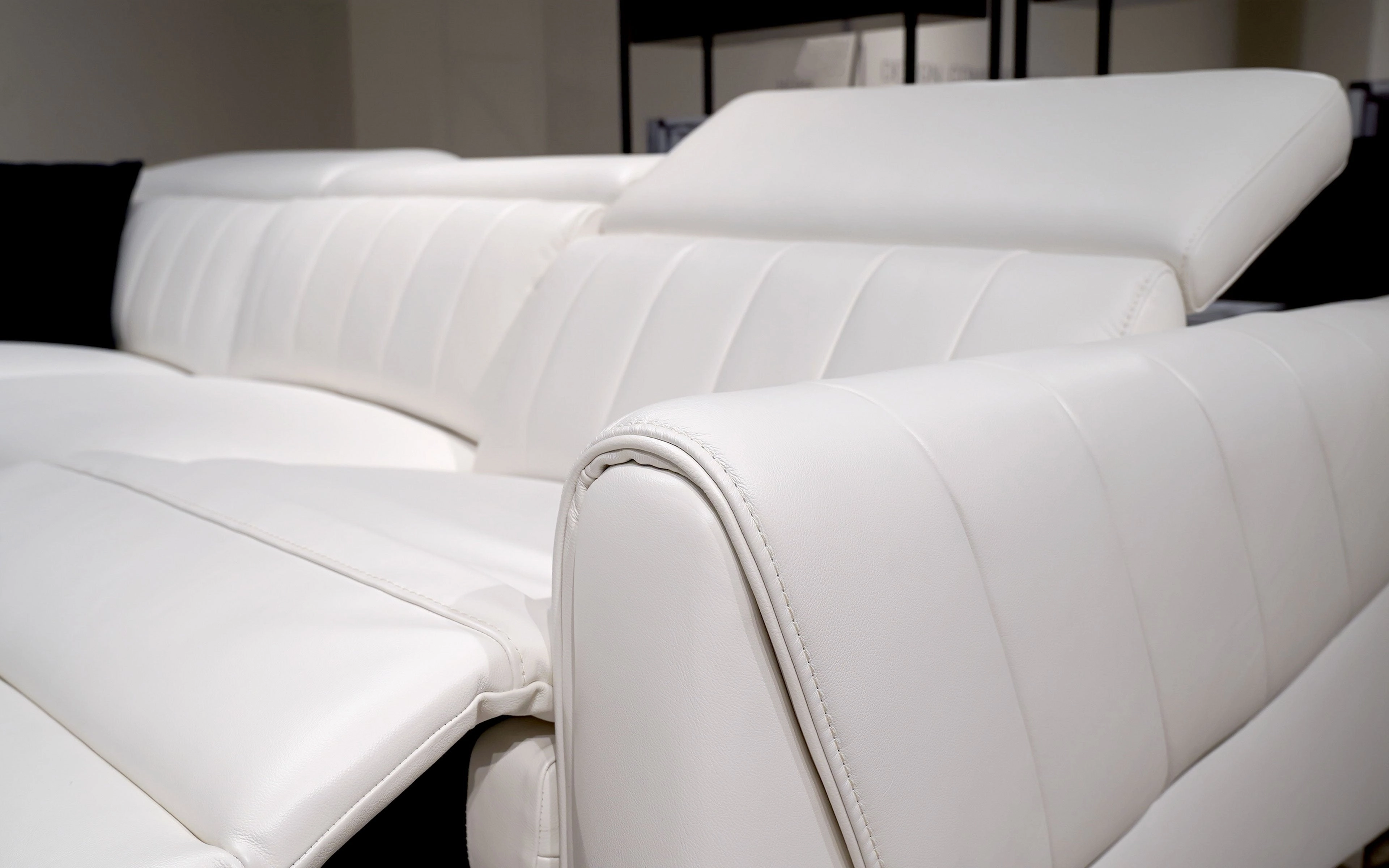 Haley Modern Leather Sectional with Recliner