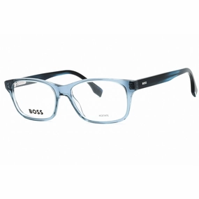 Hugo Boss Men's Eyeglasses - Blue Horn Plastic Rectangular Frame | BOSS 1645 038I 00