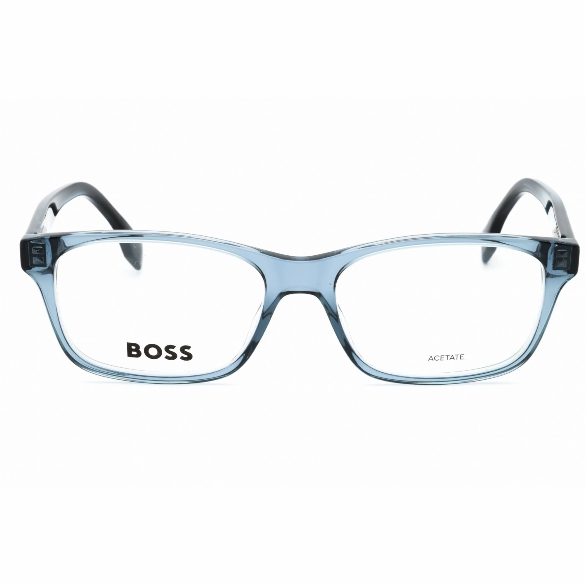 Hugo Boss Men's Eyeglasses - Blue Horn Plastic Rectangular Frame | BOSS 1645 038I 00