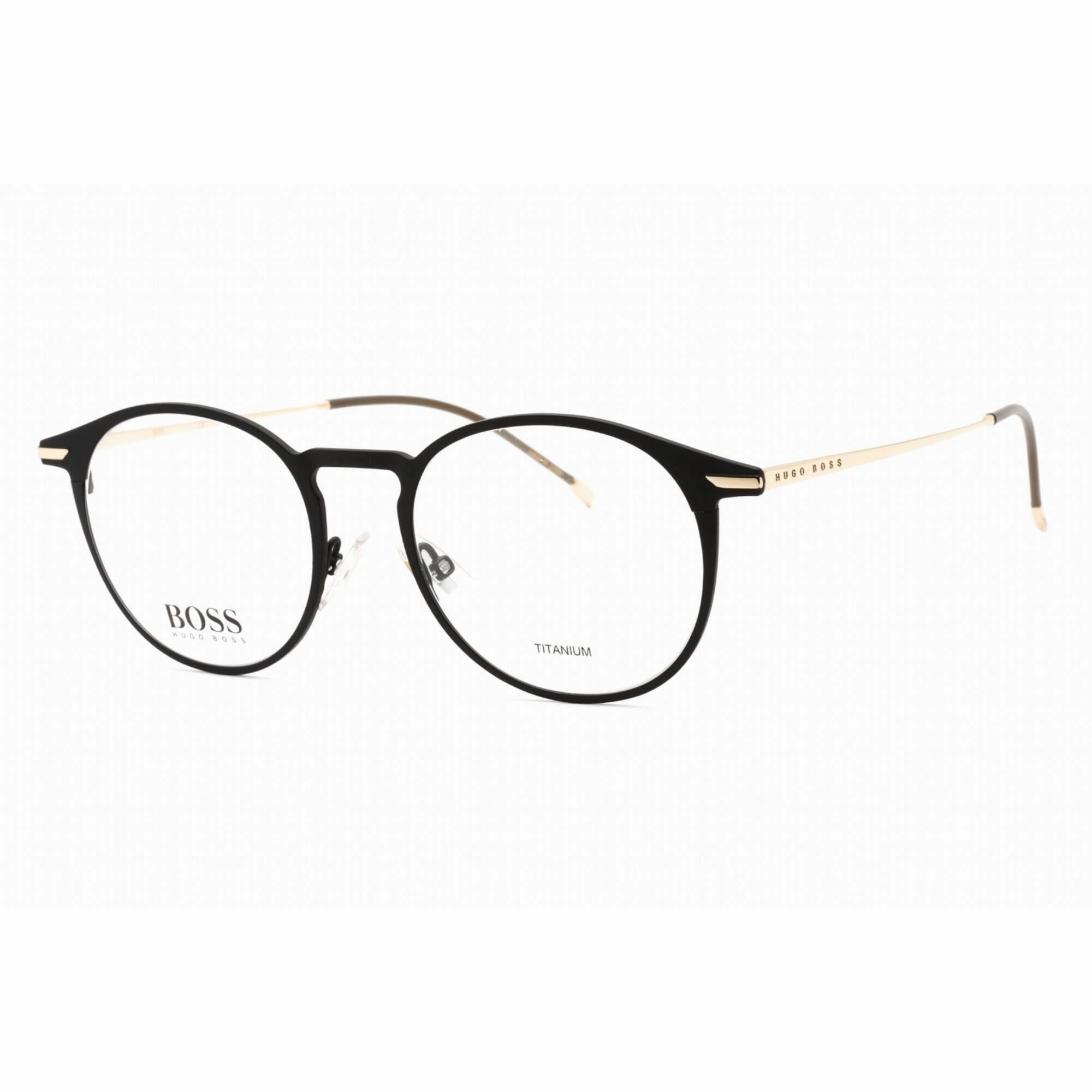 Hugo Boss Men's Eyeglasses - Full Rim Matte Black Metal Oval Frame | BOSS 1252 0003 00