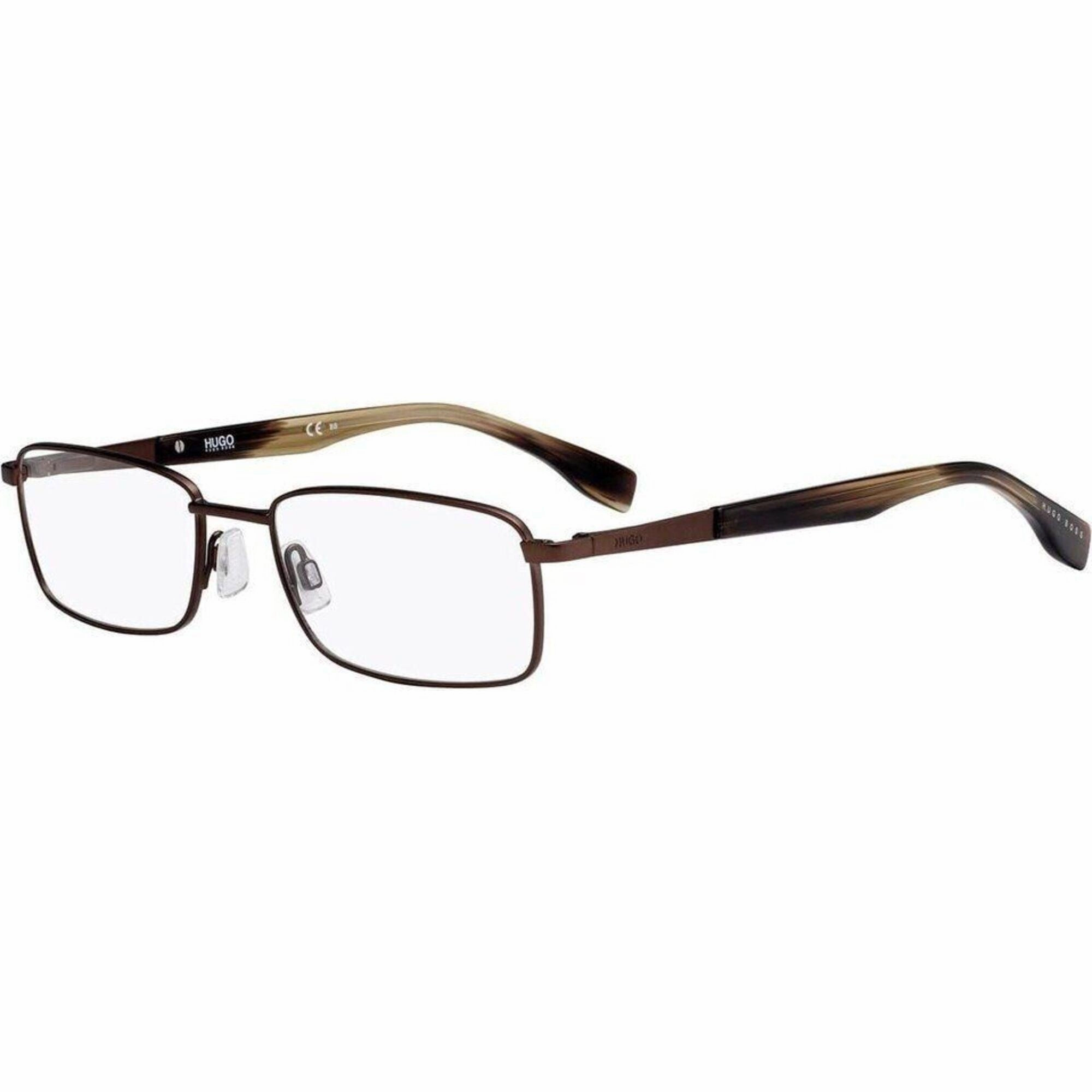 Hugo Boss Men's Eyeglasses - Matte Brown Metal Rectangular Frame | HUGO BOSS 0332 0YZ4