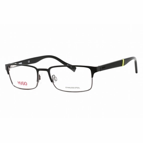 Hugo Boss Men's Eyeglasses - Rectangular Black/Ruthenium Metal Frame | HG 0136 0RZZ 00