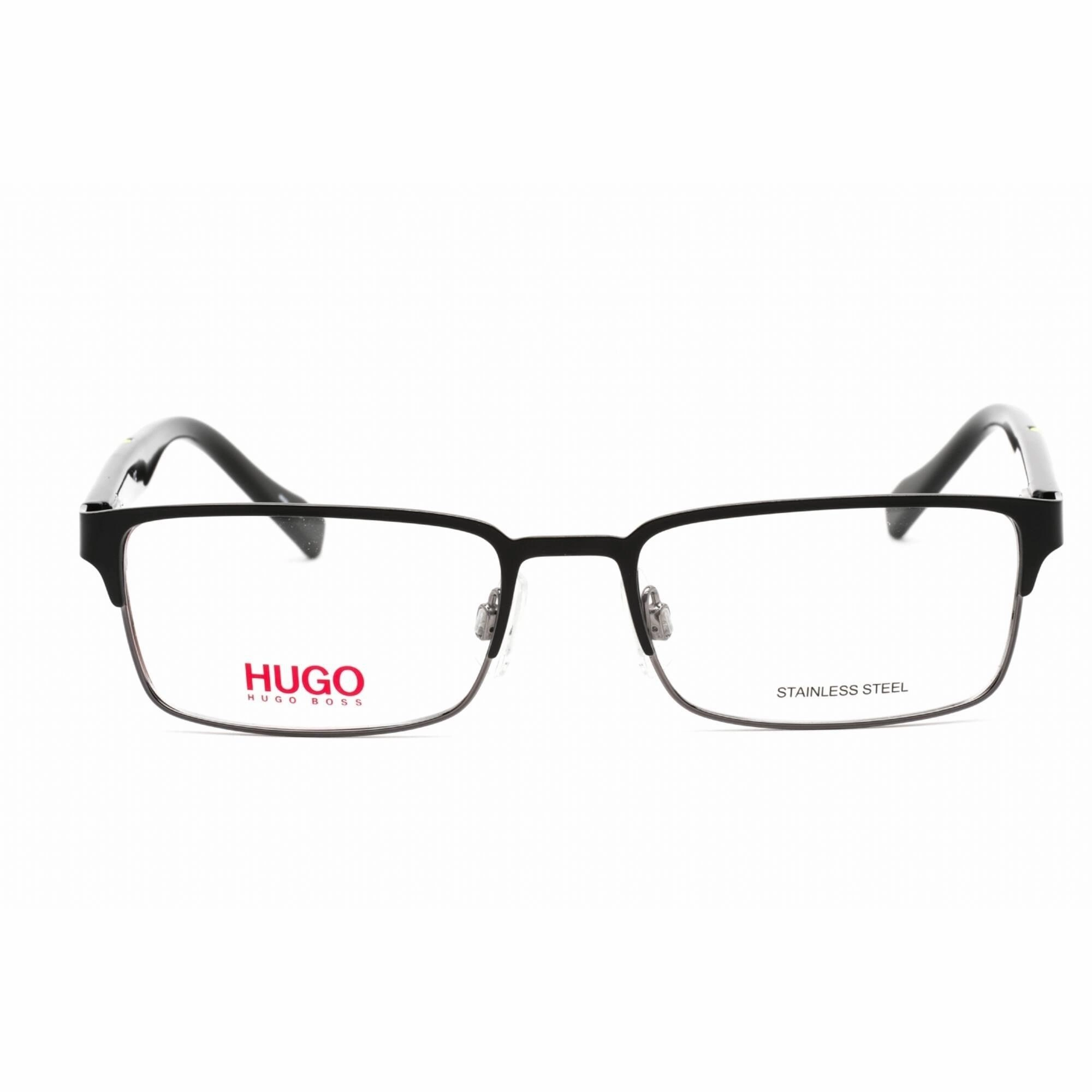 Hugo Boss Men's Eyeglasses - Rectangular Black/Ruthenium Metal Frame | HG 0136 0RZZ 00