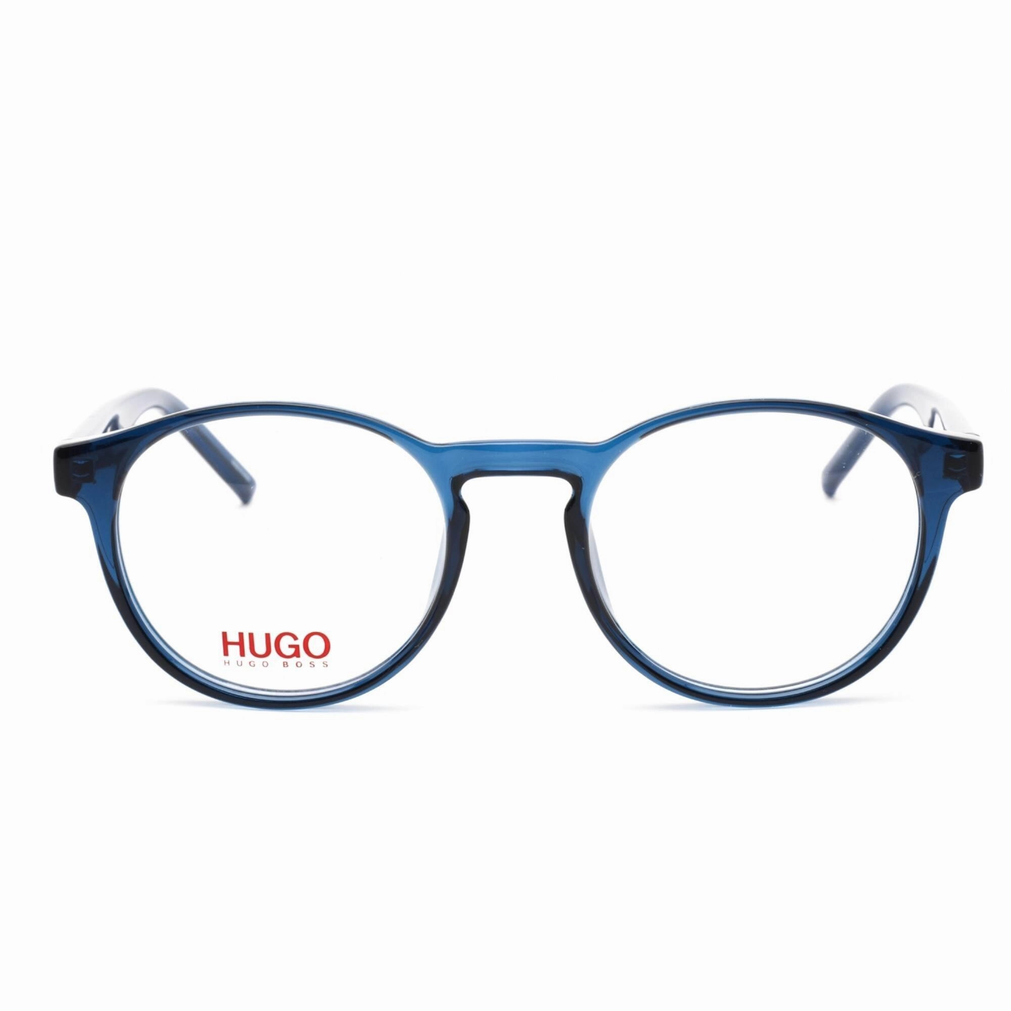 HUGO Men's Eyeglasses - Fixed Nose Pads Blue Plastic Round Frame | HG 1164 0PJP 00