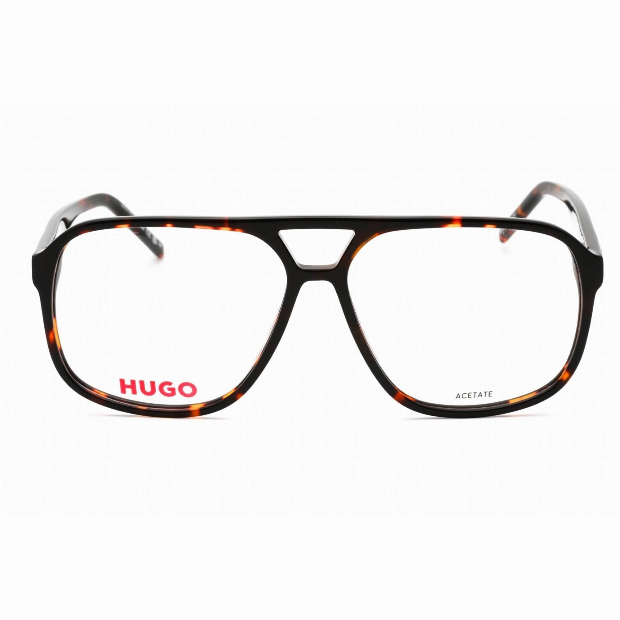 Hugo Men's Eyeglasses - Havana Plastic Pilot Full Rim Frame | HG 1200 0086 00